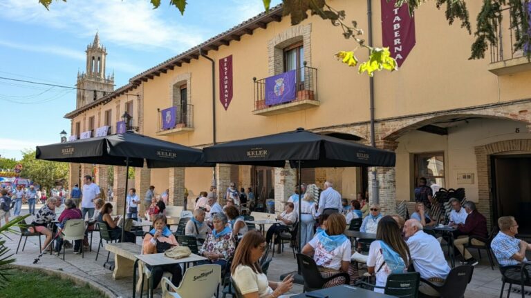 Celebración del Día de la Provincia en Fuentes de Nava con gente en la plaza
