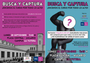 Cartel del evento Busca y Captura en el Campus de La Yutera