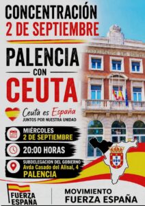 Cartel de concentración en Palencia en apoyo a Ceuta