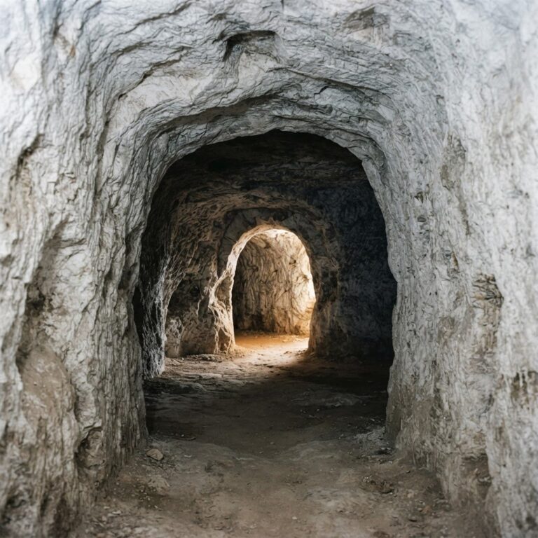 Interior de una cueva de yeso en Torquemada, Palencia