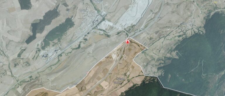 Mapa de la zona afectada por el incendio en Campoo, Palencia.