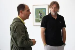José Luis Viñas y Fran Fernández durante la inauguración de la exposición