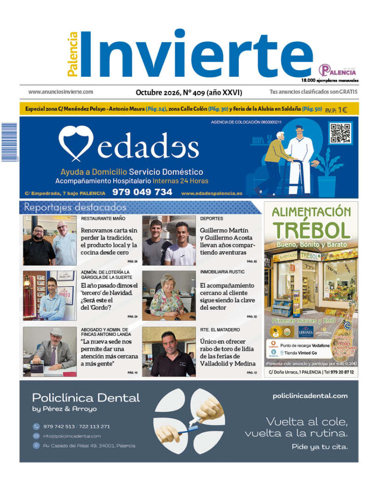 Portada del periódico Palencia Invierte de octubre 2026