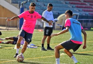 Entrenamiento del Palencia Cristo Atlético antes del partido contra Guijuelo
