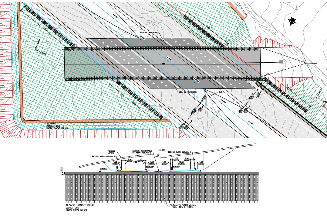 Plano del proyecto de enlace entre la A-73 y A-67 en Aguilar de Campoo