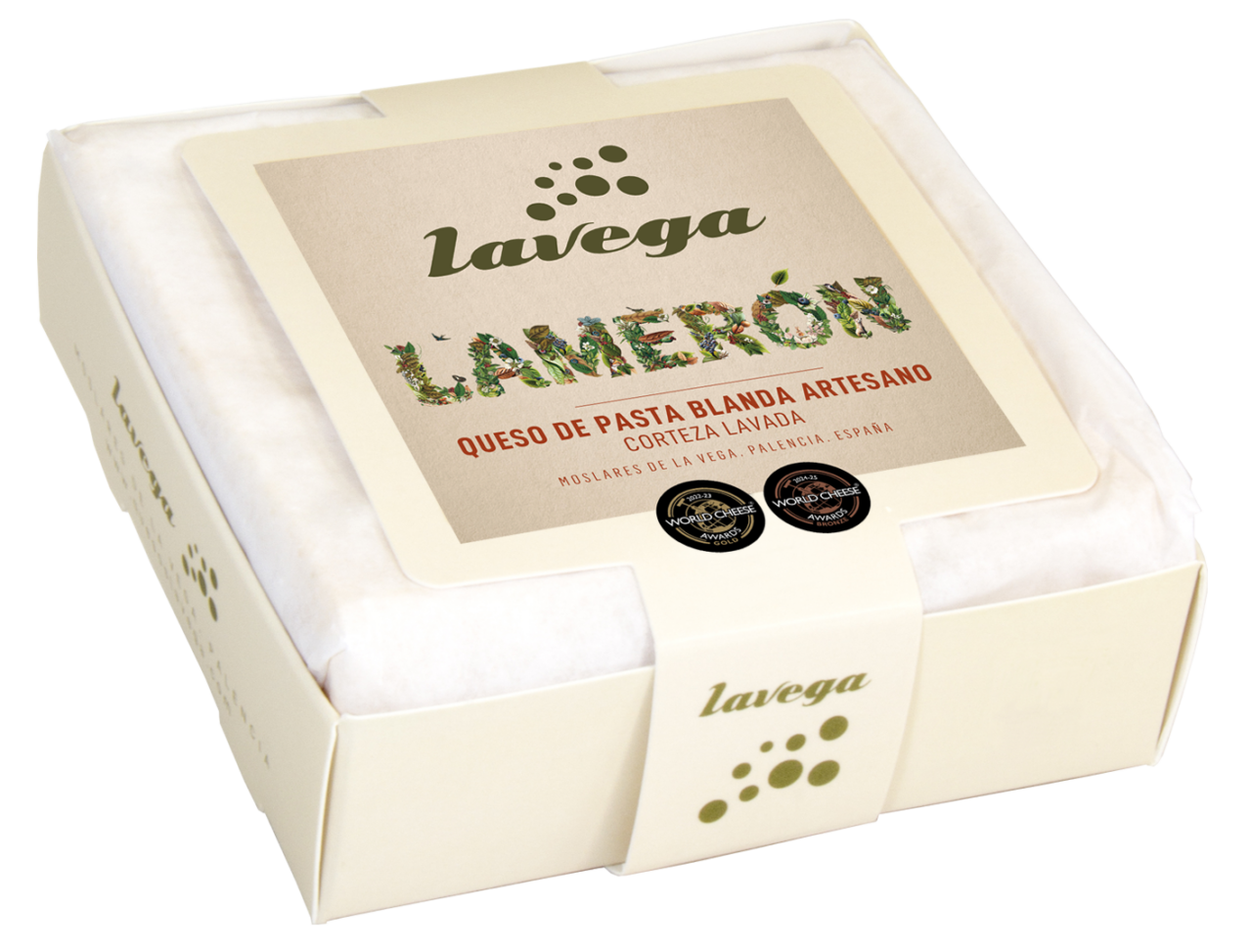 Queso Lamerón de pasta blanda en su empaque artesanal