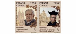 Sello de Correos dedicado a Juan Rodríguez de Fonseca y Baltasar Gracián