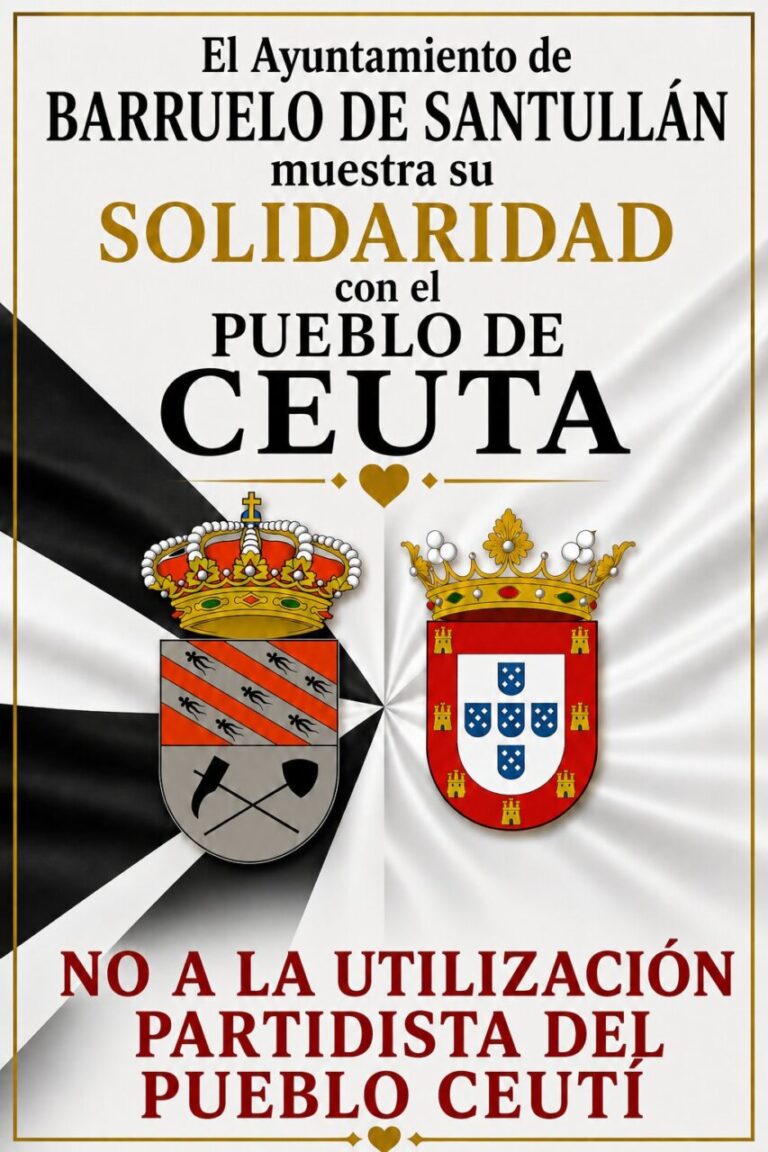 Cartel de apoyo del Ayuntamiento de Barruelo a Ceuta