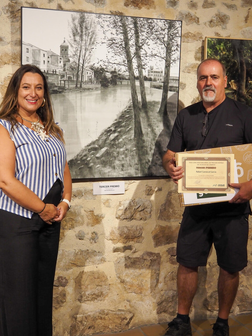 Rafael Carrascal y Marta Redondo en la entrega del tercer premio