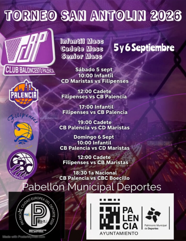 Cartel del Torneo San Antolín de baloncesto en Palencia