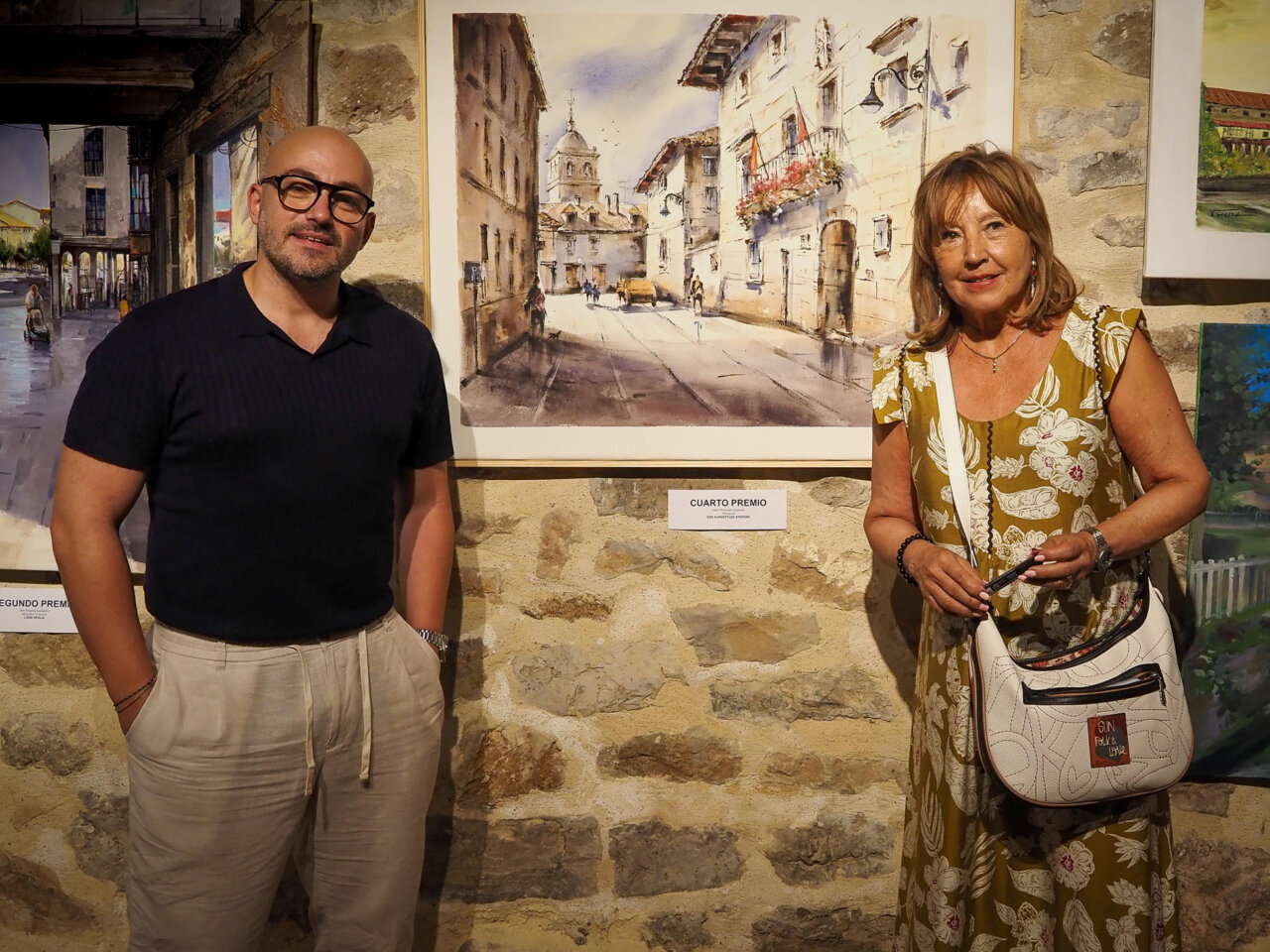 Victor González e Isabel Menéndez en el Certamen Nacional de Pintura Rápida