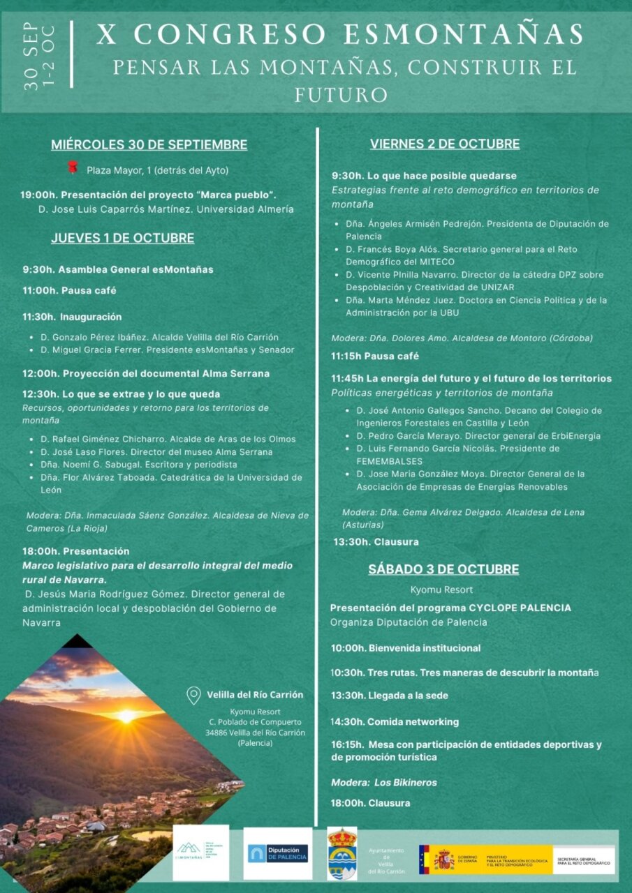 Cartel del X Congreso esMontañas en Velilla del Río Carrión