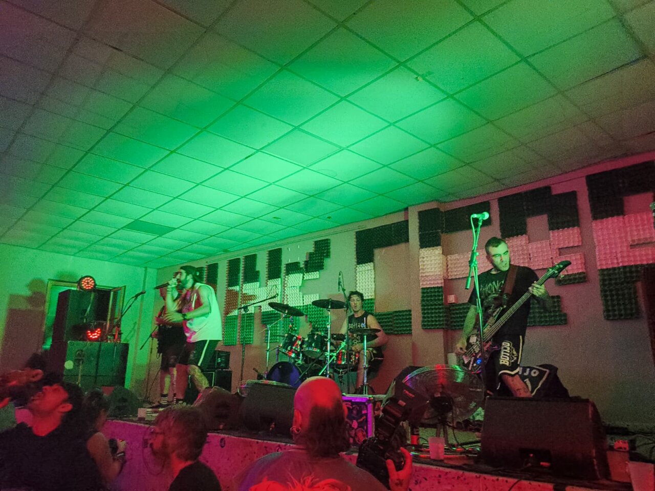 Concierto de punk en San Cebrián de Campos con banda en el escenario