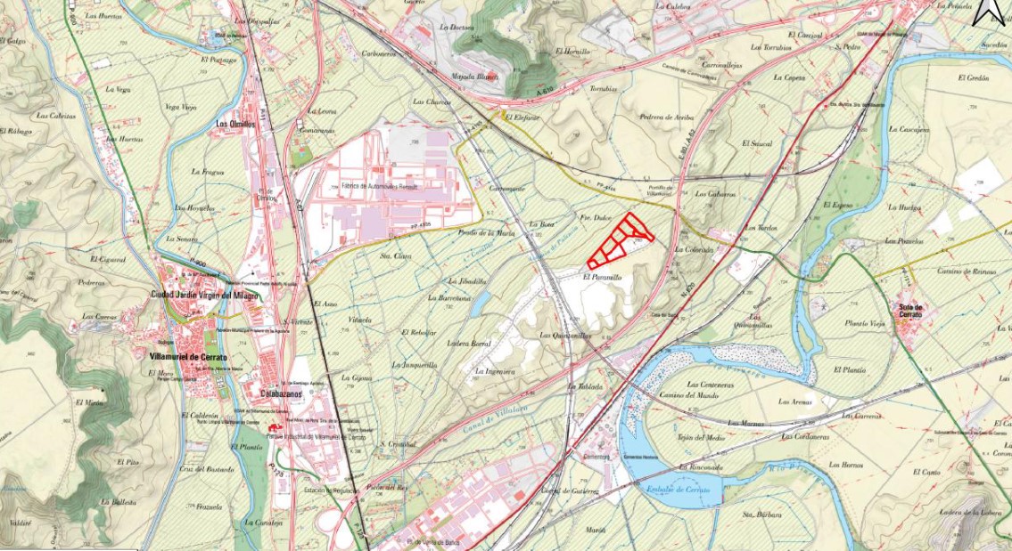 Mapa de ubicación de la planta de biogás en Villamuriel de Cerrato