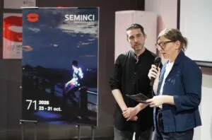 Presentación de la 71 Seminci con cartel del festival y ponentes