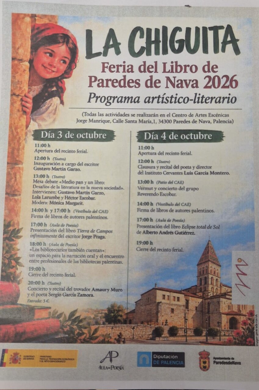 Cartel de la Feria del Libro de Paredes de Nava 2026 con programa