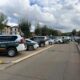 Vehículos de la Guardia Civil en una calle de Aguilar de Campoo
