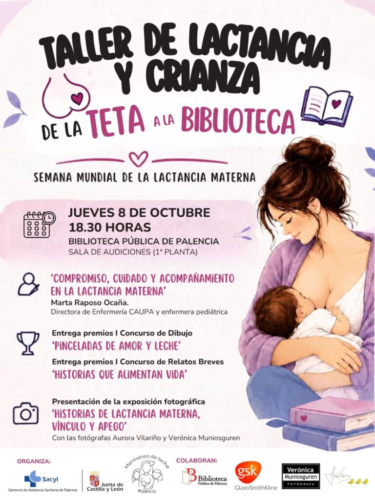 Cartel de la jornada sobre lactancia materna en Palencia
