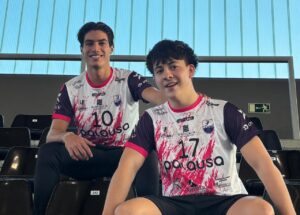 Samu Hinojal y Guille Franco en el equipo Balopal de balonmano