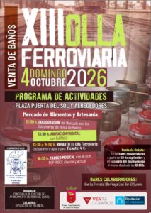 Cartel de la XIII Olla Ferroviaria en Venta de Baños con actividades y horarios